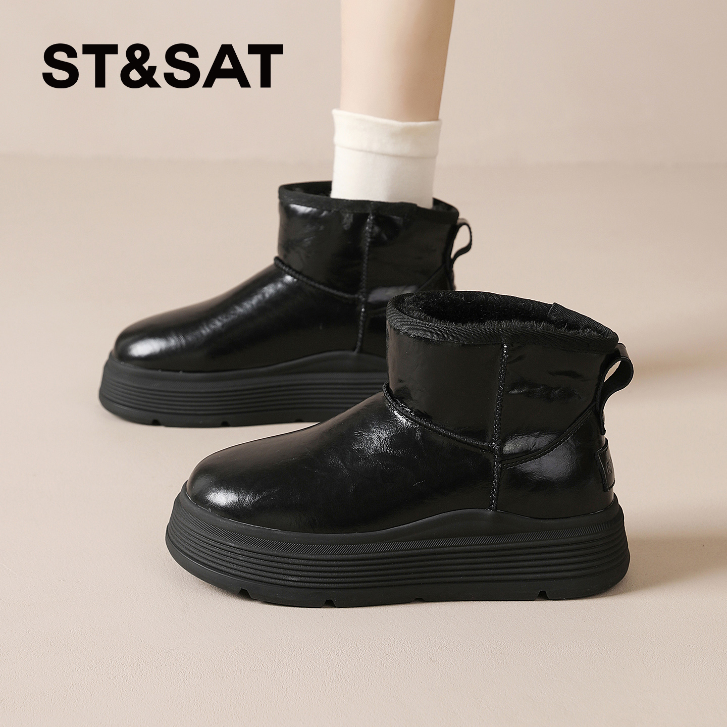 星期六厚底雪地靴女款2025新款