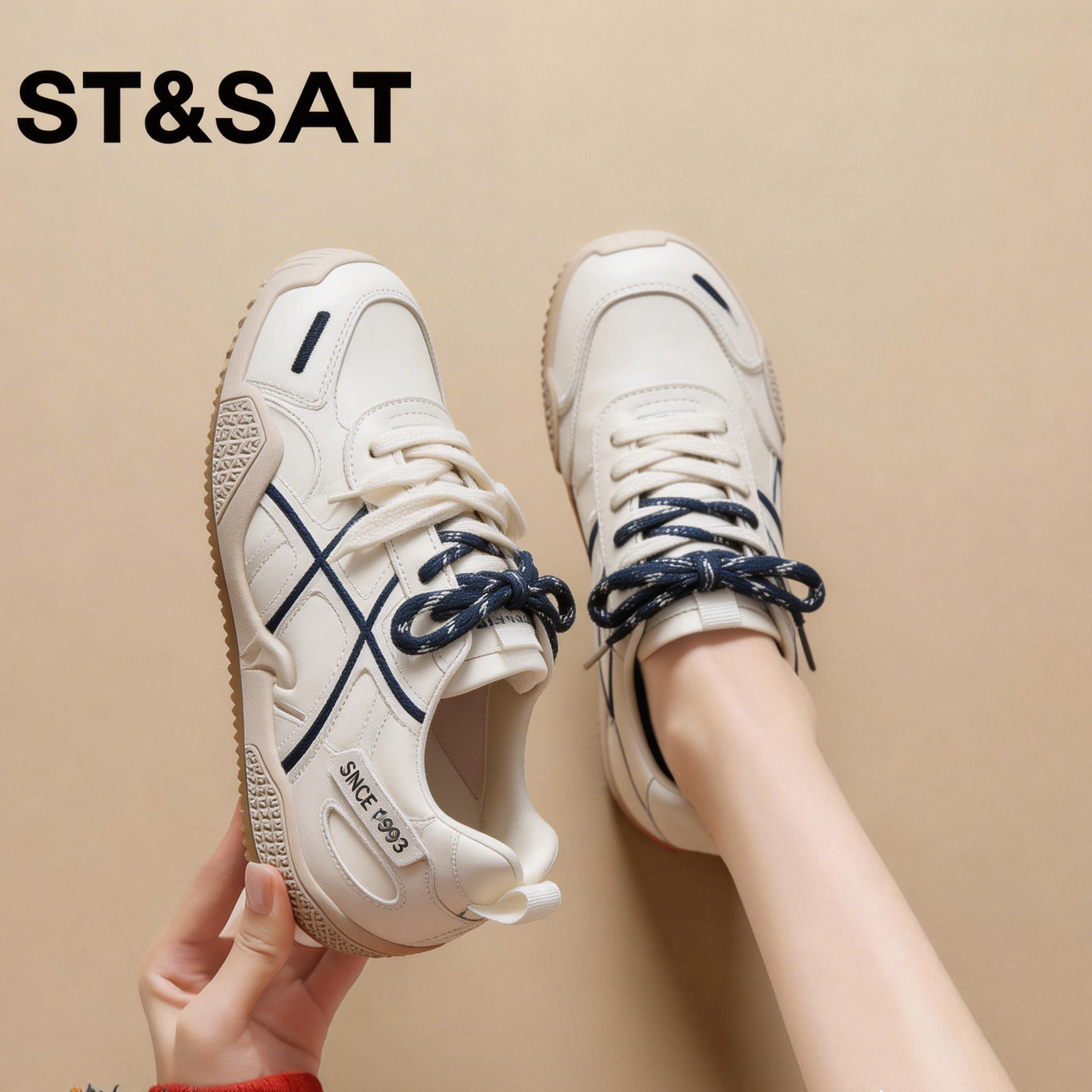 星期六德训鞋女2026夏季新款小众设计双绑带软底不累脚休闲运动鞋