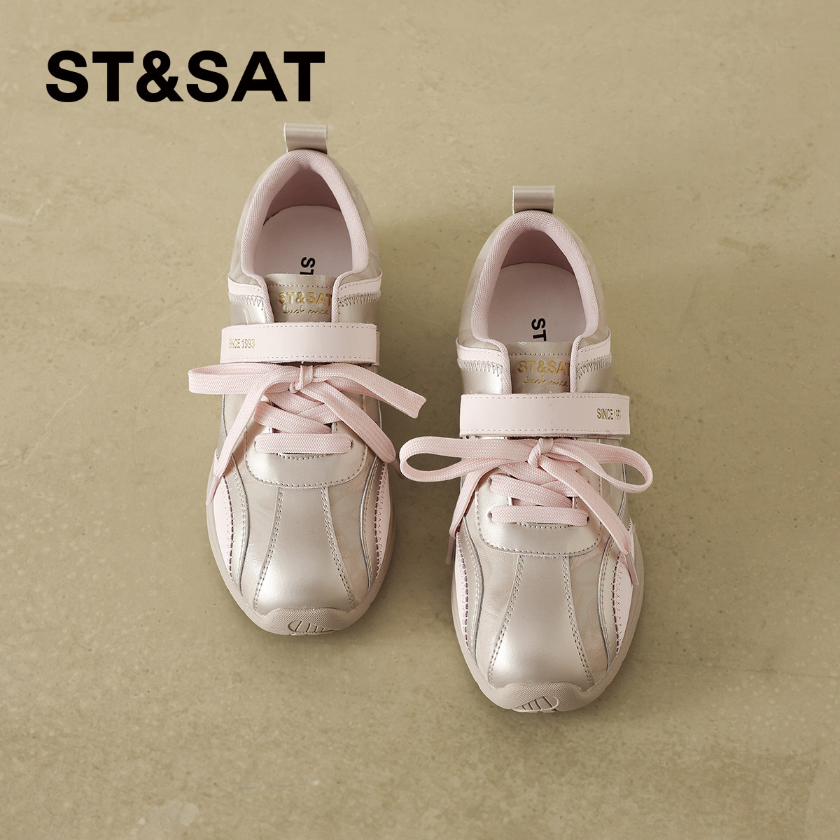 星期六真皮复古芭蕾风厚底德训鞋女鞋2026春季新款百搭运动休闲鞋