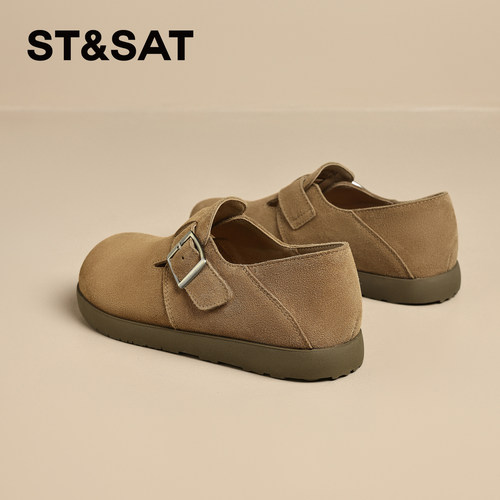 星期六真皮软底勃肯鞋女