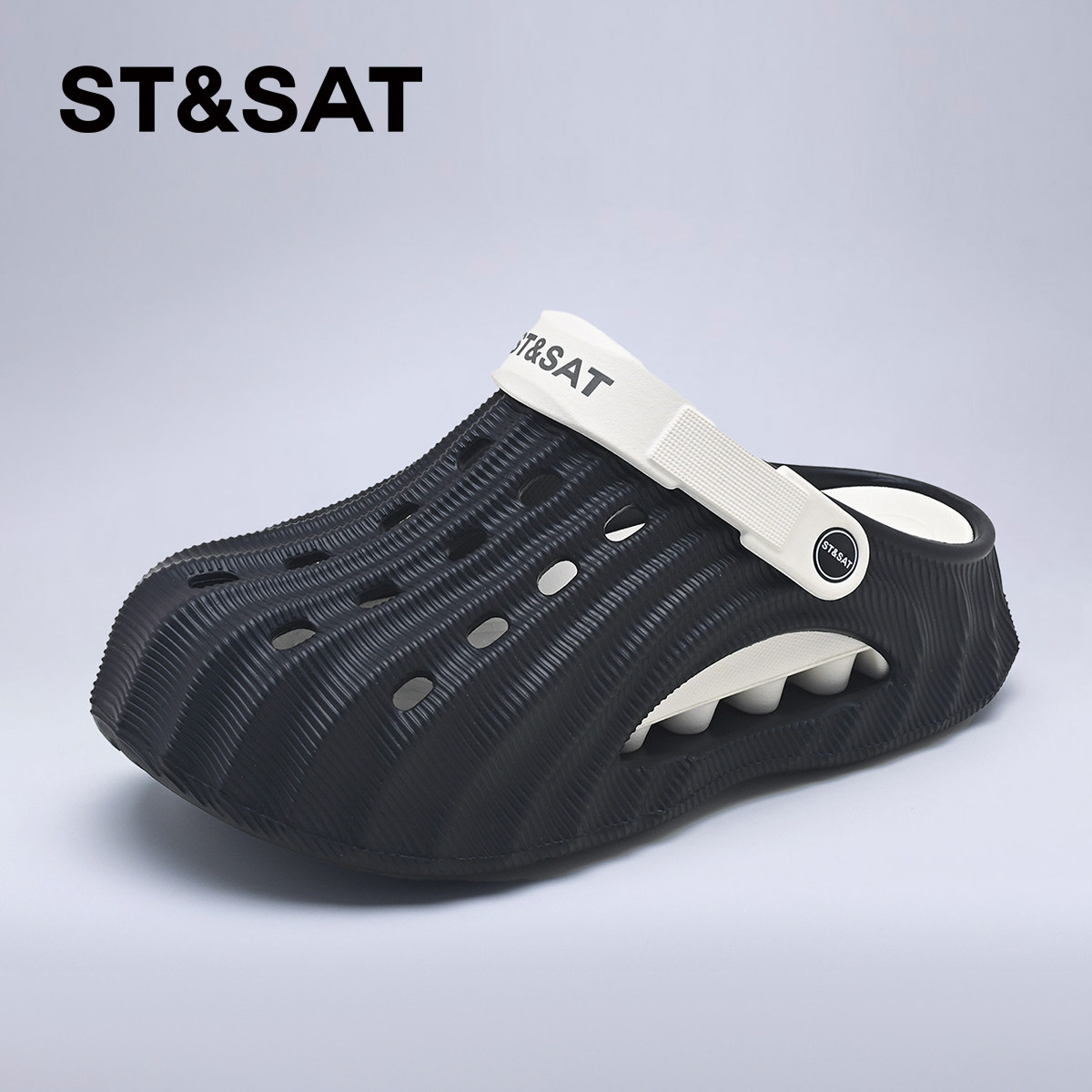 星期六透气百搭凉拖鞋男外穿防水沙滩鞋一脚蹬男士凉鞋洞洞鞋男鞋