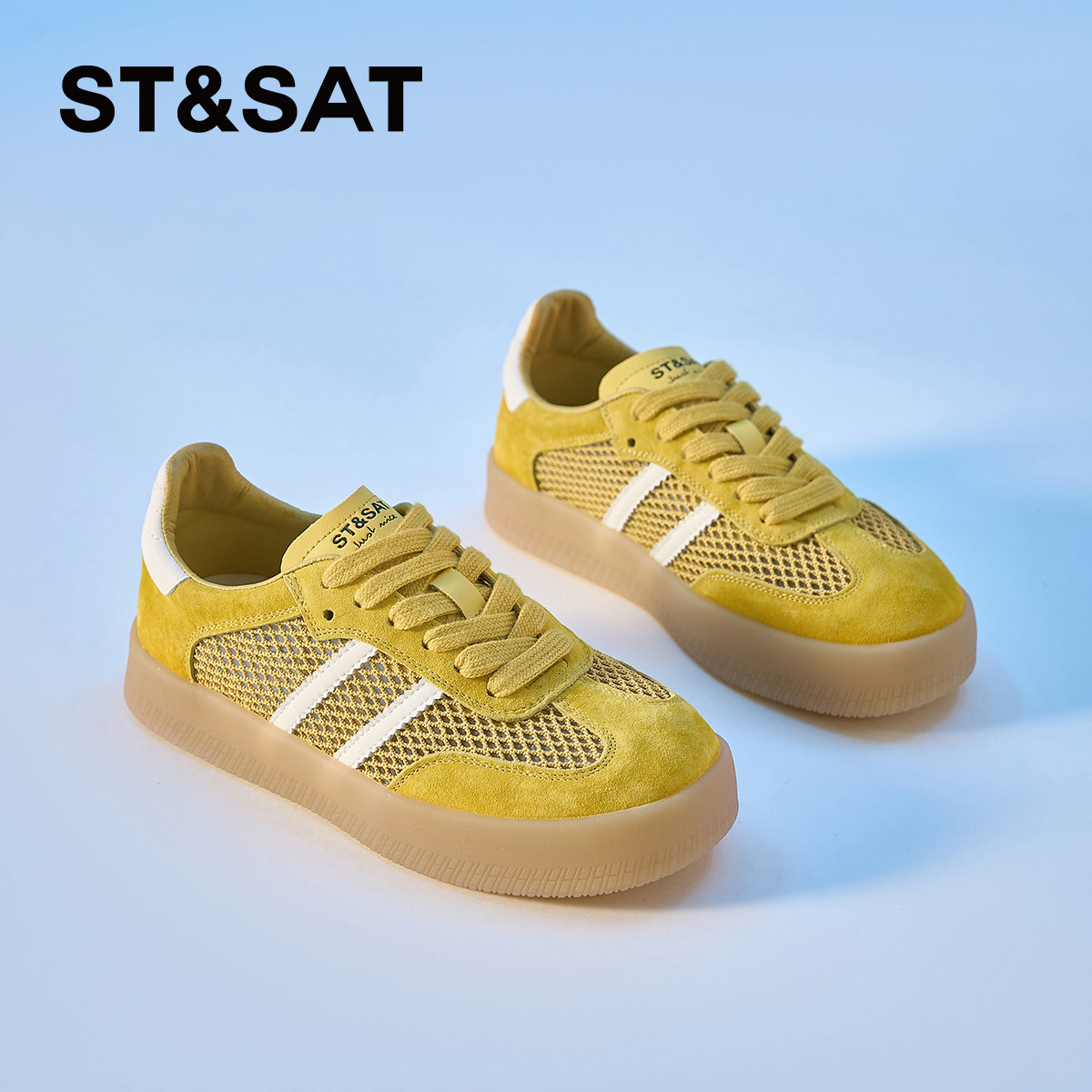 厚底网面德训鞋女夏季薄款板鞋2025新款显脚小透气百搭运动休闲鞋