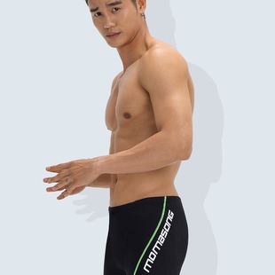 男士 大码 平角泳裤 泳帽专业游泳装 Momasong新款 备套装 游泳裤