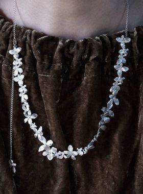 无尽夏手工可调节花朵项链男女同款choker小众设计