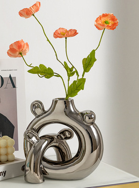 轻奢创意几何花瓶插花摆件ins风家居客厅酒柜装饰艺术品摆件