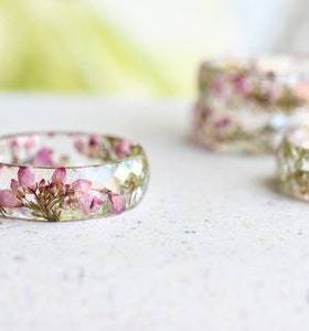 新款树脂滴胶粉色永生蕾丝花甜美清新闺蜜情侣手工手镯礼物饰品