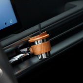 三思工房车载小杯子香薰扩香器樱桃木车内出风口香氛汽车个性 饰 装