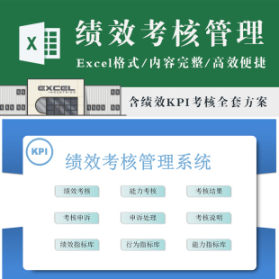 通用绩效管理系统方案 绩效KPI考核设计 非常全的内容指标模板