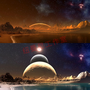 VJ舞台DJ背景未来外太空星球银河系未知行星表面外星视频合成素材