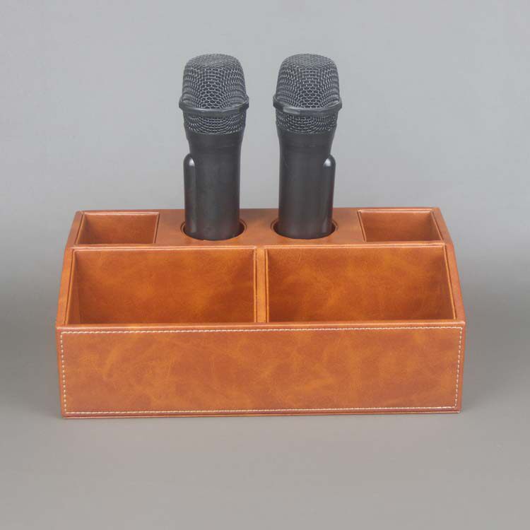 多功能客厅遥控器手机收纳整理盒化妆品办公桌面收纳盒KTV话筒架