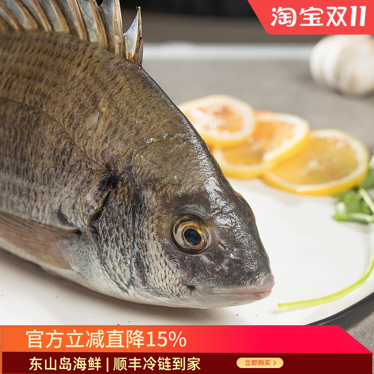 东山岛海钓小黑翅鱼黑鲷鱼去完内脏2斤装顺丰冷链运输