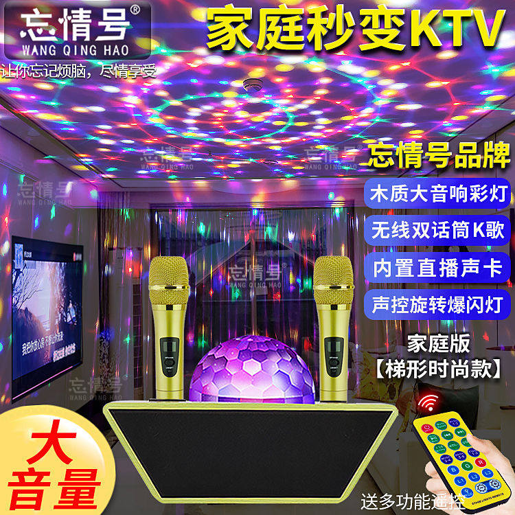 忘情号无线蓝牙音箱家庭KTV氛围彩灯带话筒K歌户外唱歌直播广场舞