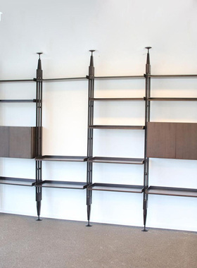 北美黑胡桃木置物架顶天立地cassina书架全实木隔断装饰架玄关架