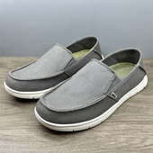 日常休闲开车软底休闲男鞋 捡漏出口外贸四季 透气一脚蹬帆布鞋