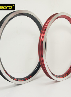 LP14寸自行车车圈铝合金双层litepro K-fun 16孔红黑色折叠车轮圈