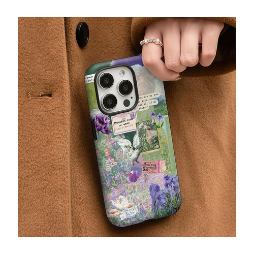woods复古拼贴花卉适用iphone17promax/18pro苹果16/14手机壳15/11全包软壳x/xr精孔