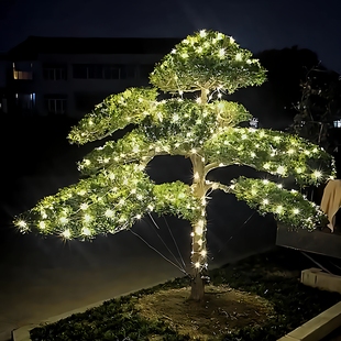 蓝光灯带户外防水太阳能室外彩灯条树枝装饰绕树灯庭院景观氛围灯