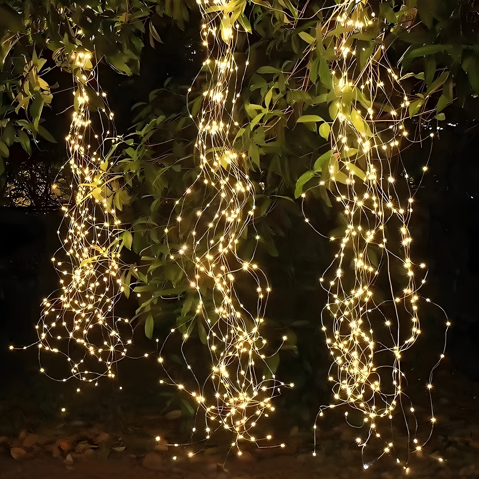 太阳能led马尾灯氛围装饰灯串 新款户外庭院阳台布置景观防水树灯