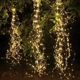 太阳能彩灯led马尾灯上室外氛围装饰灯新款户外庭院灯串防水树灯