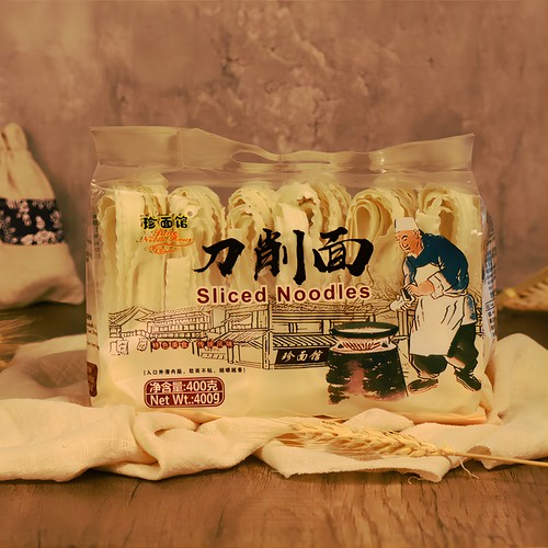 珍面馆低脂荞麦刀削面手工面宽面