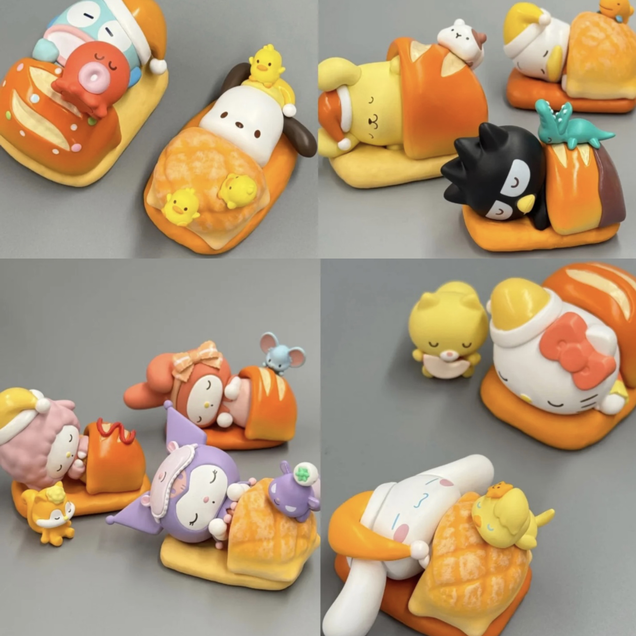 正版名创优品三丽鸥幸福烘焙系列盲盒手办潮玩kitty丑鱼摆件礼物
