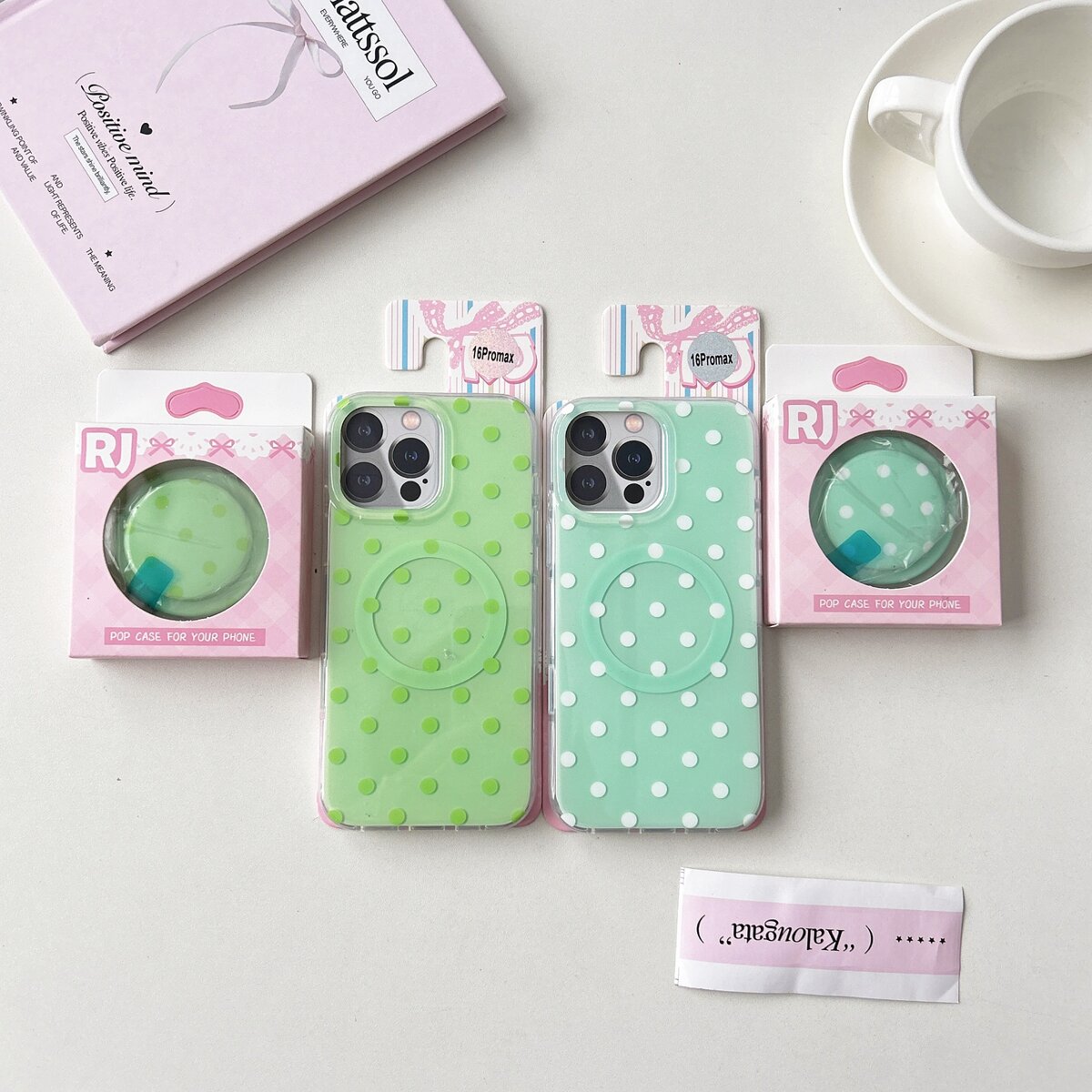爱珀客简约小清新波点磁吸壳适用15promax苹果17pro手机壳iPhone14小清新13promax新款防摔15保护套13可爱16