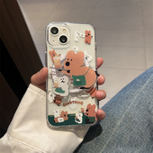 爱珀客奈雪联名考拉磁吸支架适用iPhone17proMax手机壳苹果15pro个性 卡通13Pro创意14亚克力16promax软边硬壳