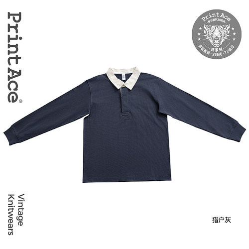 复古桶织重磅7.8盎司长袖Polo 6379