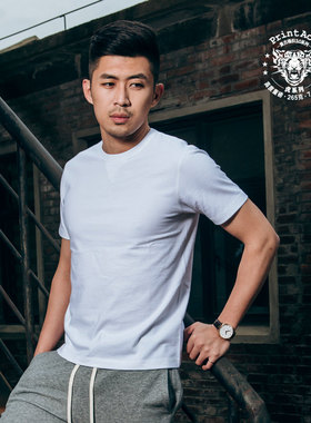 PrintAce Vintage咔叽复古超级重磅桶织滚领领口补强短袖T恤6119