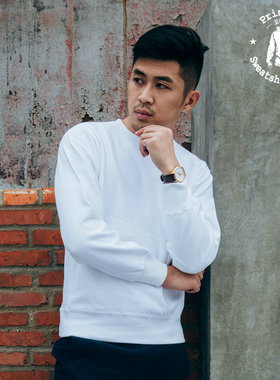 PrintAce Vintage咔叽复古超级重磅全棉起绒圆领套头卫衣6513