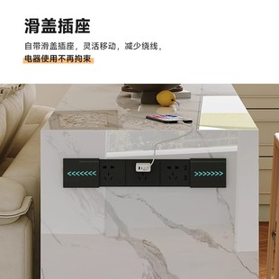 轻奢高级感岩板吧台家用靠墙桌子现代简约客厅隔断酒柜吧台桌一体