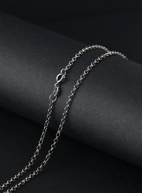 百达配链 S925银复古女款时尚圆环珍珠链2mm粗O字项坠细版配链
