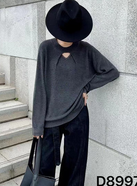 6羊毛时髦通勤羊毛衫女冬装2024爆款内搭上衣女设计感针织衫89978