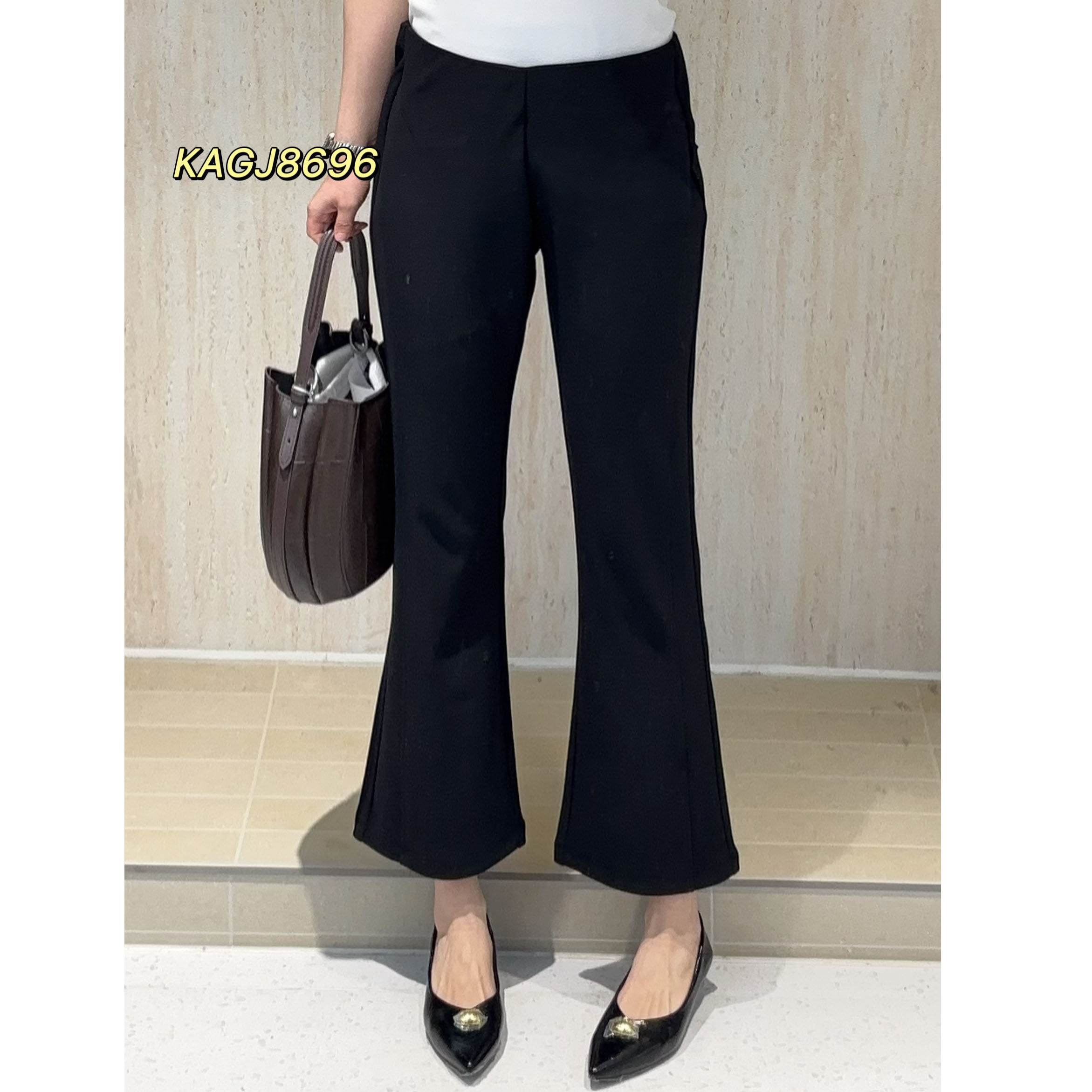 酷爱国际8696微喇裤女春季弹力修身大码高腰西装裤显瘦九分裤子女