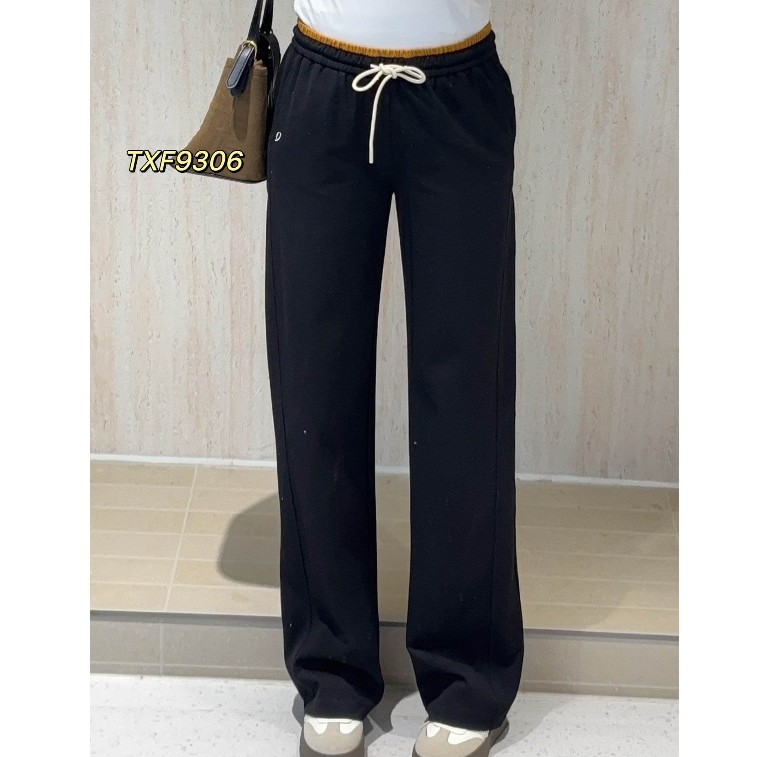 黑色运动裤大码女装2026新款高腰直筒宽松裤子加肥加大卫裤9306