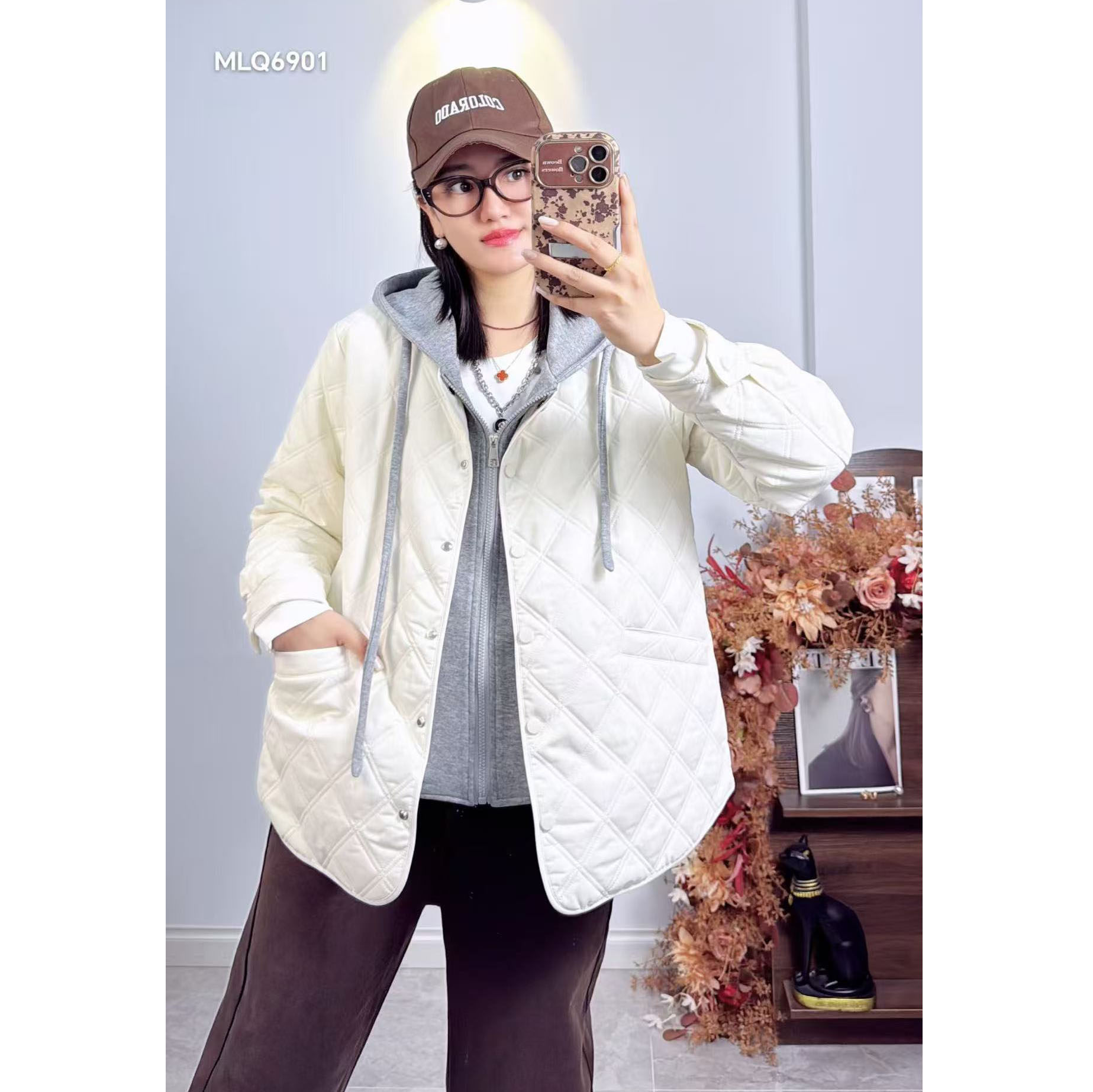 26年冬季新品加肥加大轻便棉服女