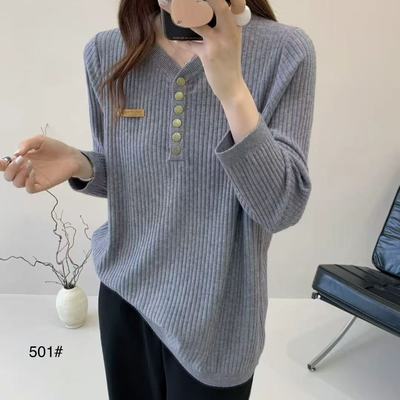 2025秋新品加肥加大女士针织衫