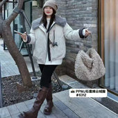 宽松显瘦大毛领派克服短外套秋冬款 毛领棉服 韩版 上衣胖胖美6312