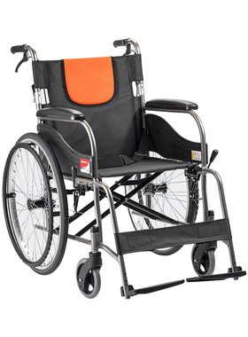 鱼跃轮椅车H062C铝合金老人残疾人轻便折叠便携手动免充气手推车