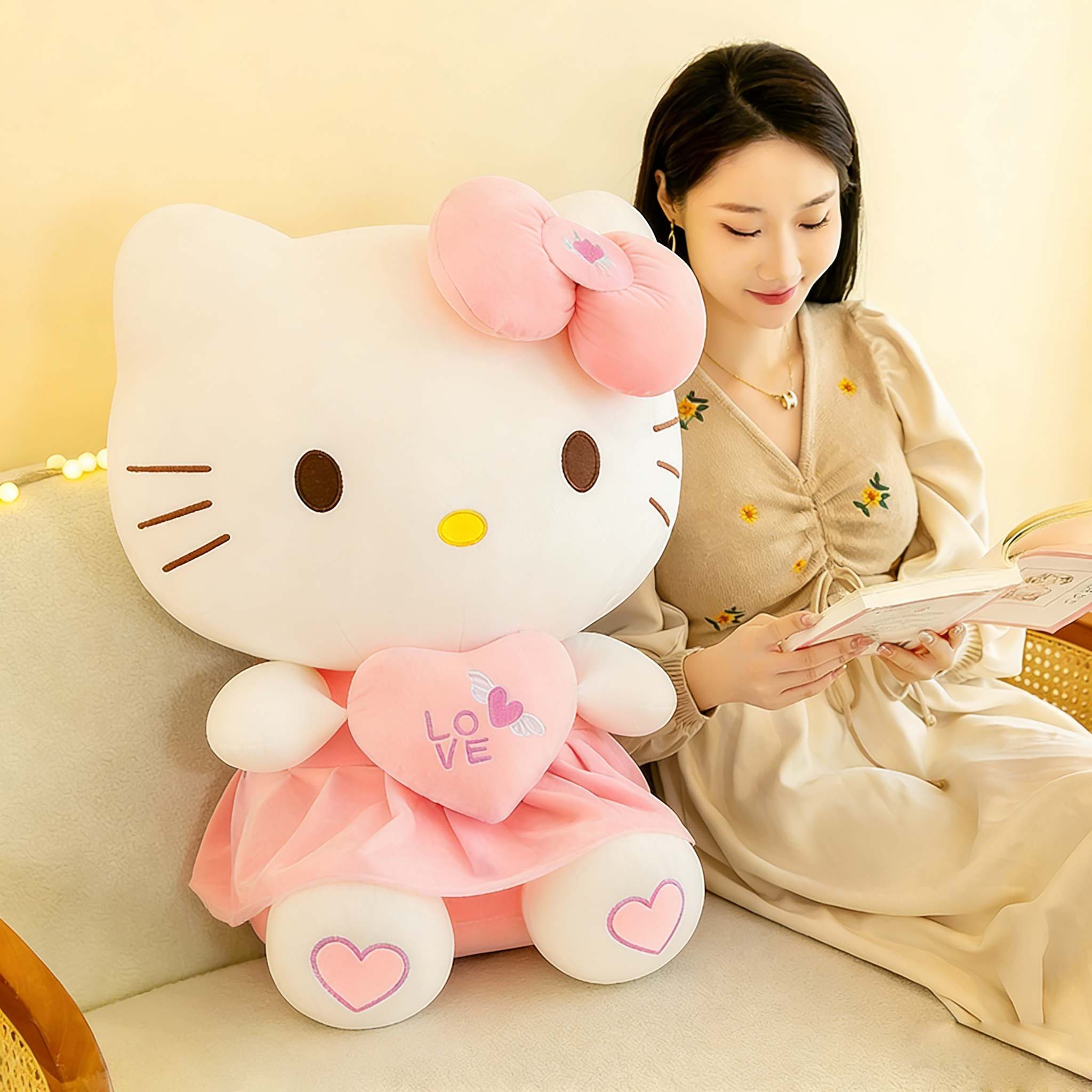 HelloKitty凯蒂猫kt猫毛绒玩具公仔玩偶超大号娃娃抱枕生日礼物女