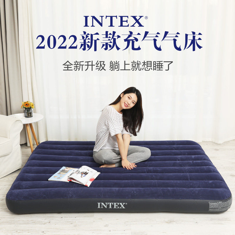 intex充气床家用气垫床单人 冲气床加大双人户外帐篷便携午休床