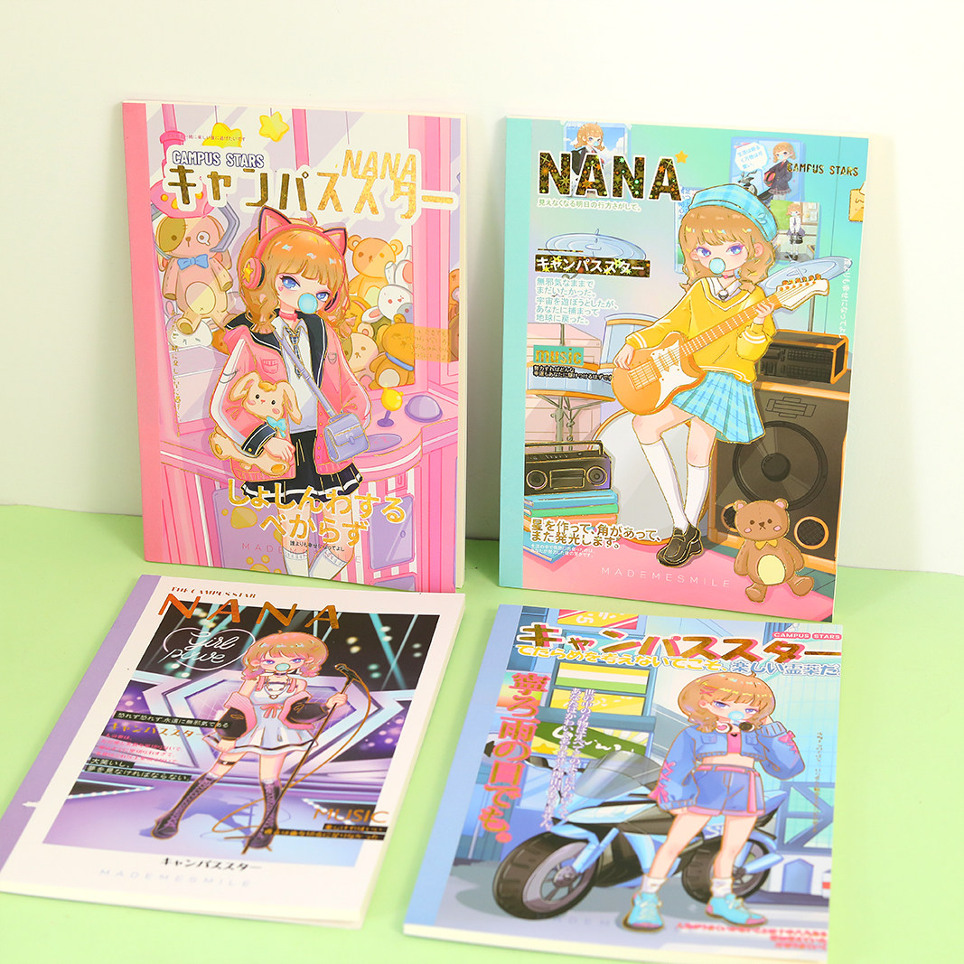 少女心女孩笔记本条格本 青壹坊 nana明星校刊系列无线装订本b5a5