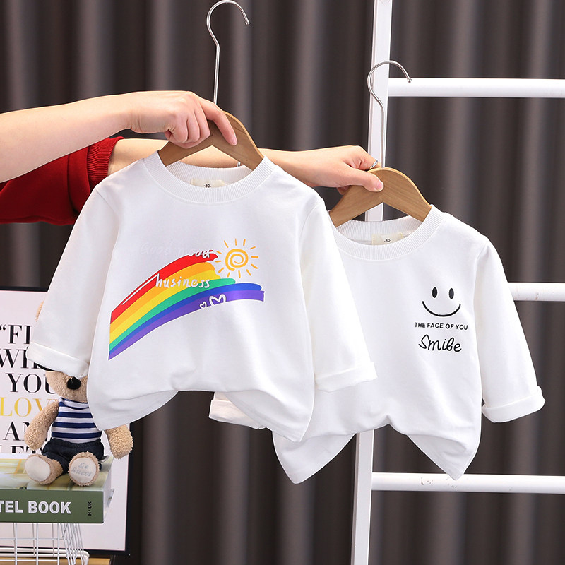 宝宝打底衫春秋新款婴儿T恤小童洋气白色内搭男女童儿童圆领上衣,童装/婴儿装/亲子装,T恤,淘宝优惠券,粉丝福利购,淘宝优惠卷