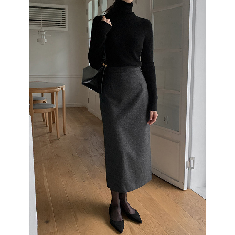 高级感气质通勤中长款秋冬半身裙