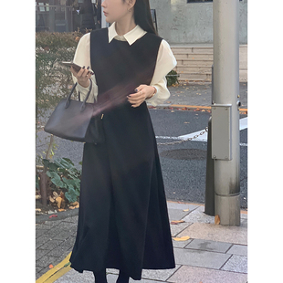 连衣裙2025新款女春秋轻奢高级感无袖气质通勤收腰显瘦长款裙子