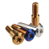 加长碟盘刹车盘螺丝内梅花不锈钢304圆头m8 32mm半牙台阶烧钛金色