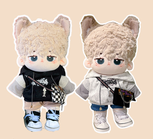 40cm娃衣暗夜破晓套装原创无属性帅气复古蜡染棉花娃娃衣服现货