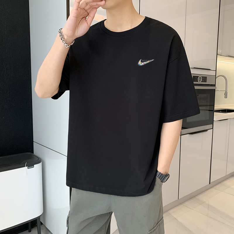 耐克顿100%纯棉短袖t恤男夏季潮流百搭宽松透气圆领纯色休闲上衣