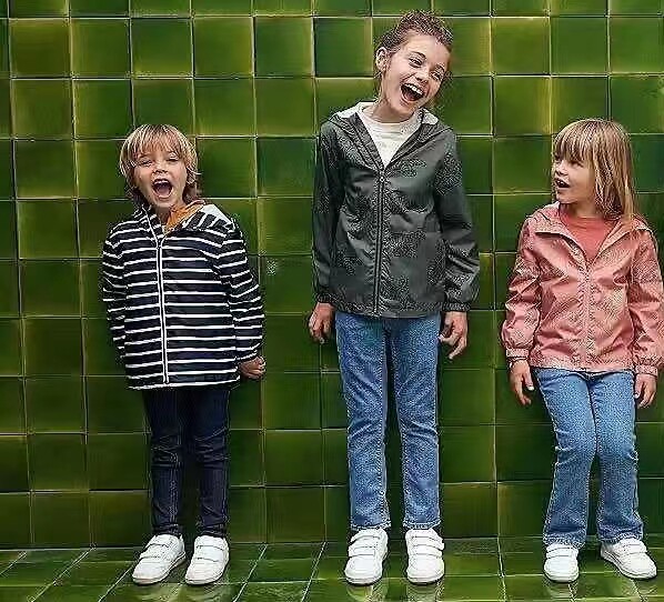 N077 윈드 브레이커 필수 수입 수출 프랑스 싱글 소녀 소년 봄 가을 의류 비바람에 견디는