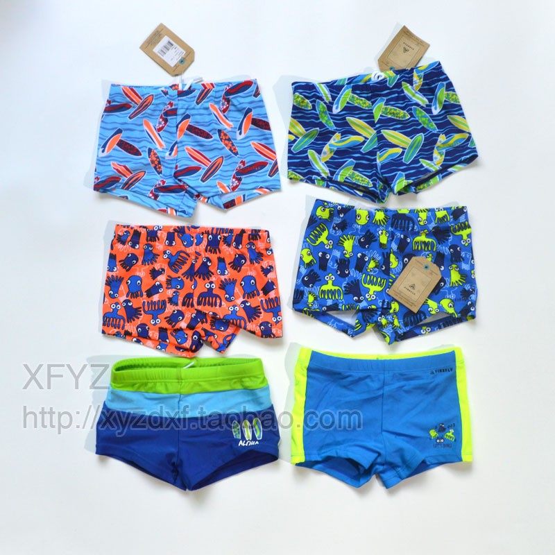 n323 firefl*官芳在售2023新品出口质量很好男童平角游泳短裤速干